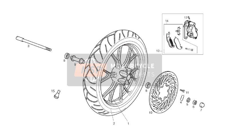 Gilera SMT RACING 50 2011 Roue avant pour un 2011 Gilera SMT RACING 50