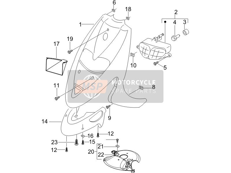 Gilera STALKER 50 2005 Scudo anteriore per un 2005 Gilera STALKER 50