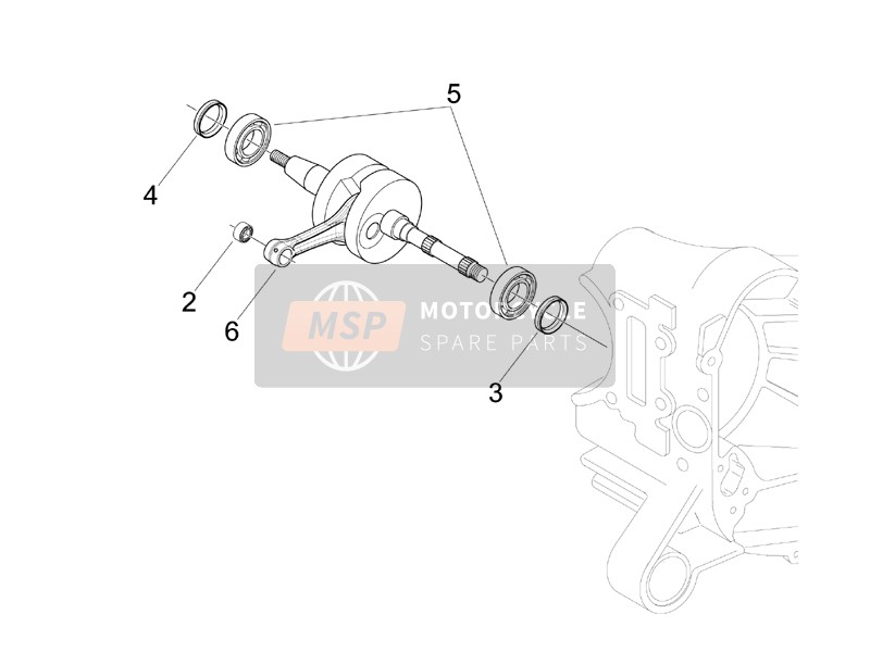 Gilera STALKER 50 2008 Vilebrequin pour un 2008 Gilera STALKER 50