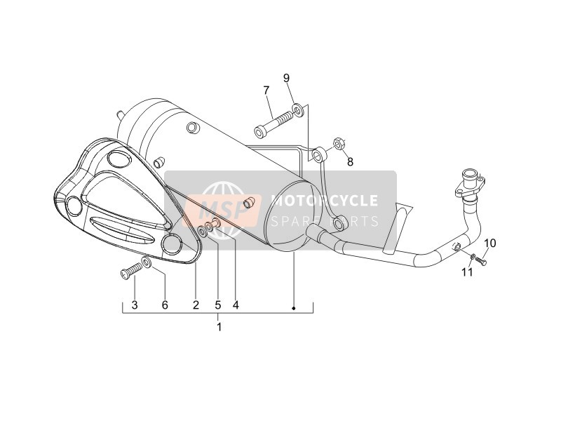 Gilera STALKER 50 2008 Schalldämpfer für ein 2008 Gilera STALKER 50