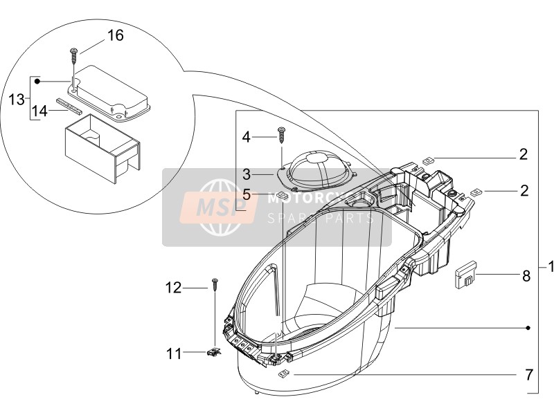 Gilera STALKER 2007 Helmet Housing - Under Saddle for a 2007 Gilera STALKER