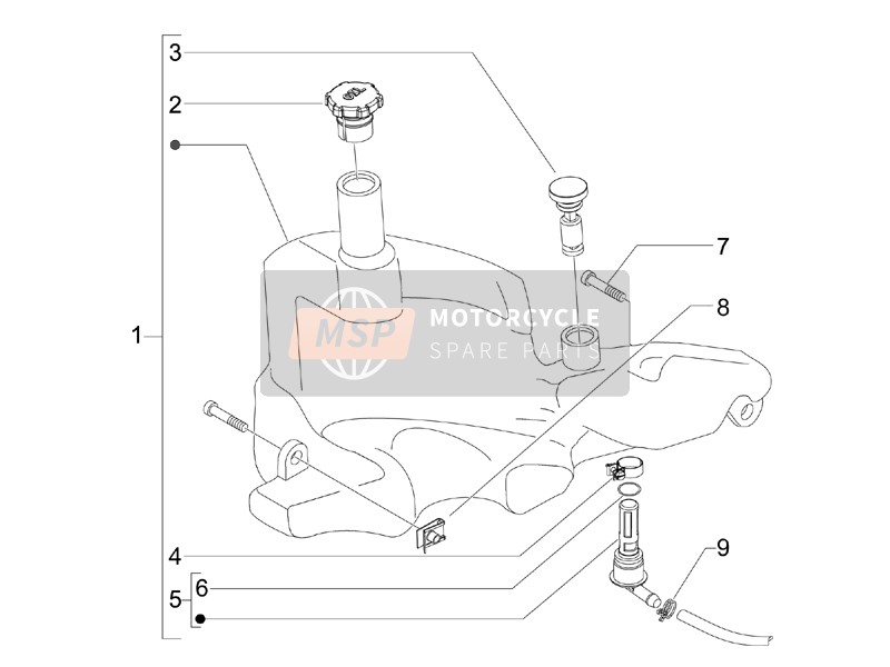 Gilera STALK NAKED 2008 Tanque de aceite para un 2008 Gilera STALK NAKED