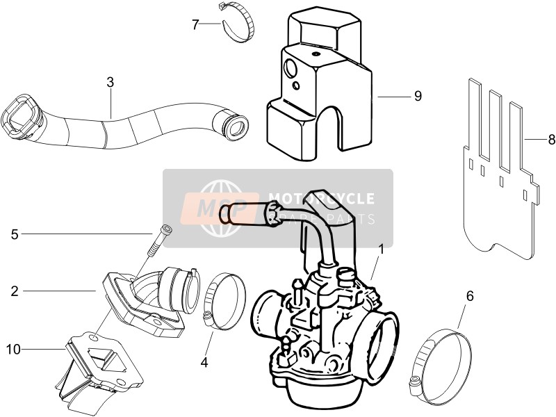 Gilera STALKER SPECIAL EDITION 2008 Carburatore, Assemblaggio - Union Pipe per un 2008 Gilera STALKER SPECIAL EDITION