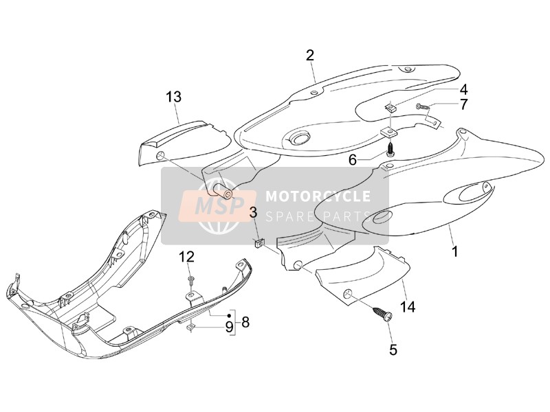 Gilera STALKER SPECIAL EDITION 2007 Coperchio laterale - Spoiler per un 2007 Gilera STALKER SPECIAL EDITION