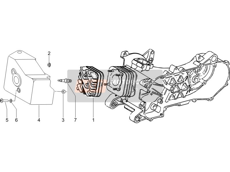 Gilera STORM 50 (UK) 2007 Cylinder Head Cover for a 2007 Gilera STORM 50 (UK)