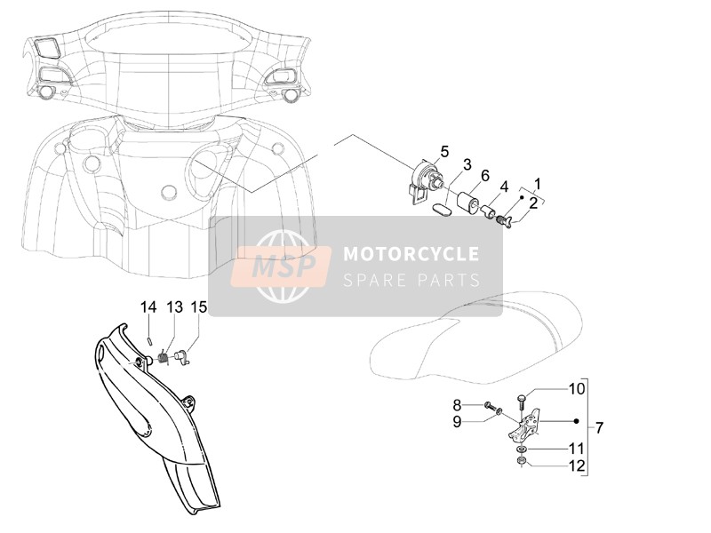 Gilera STORM 50 (UK) 2007 Schlösser für ein 2007 Gilera STORM 50 (UK)