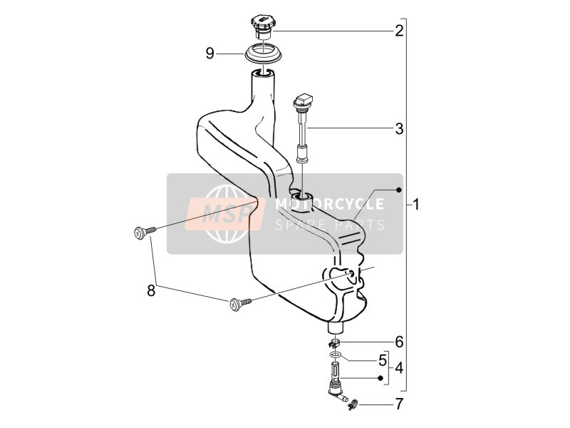 Gilera STORM 50 (UK) 2007 Oil Tank for a 2007 Gilera STORM 50 (UK)
