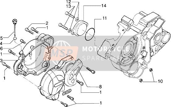 Gilera Surfer 2000 Coperchi metà carter per un 2000 Gilera Surfer