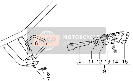 Gilera Surfer 2000 Beifahrer-Fußraste für ein 2000 Gilera Surfer