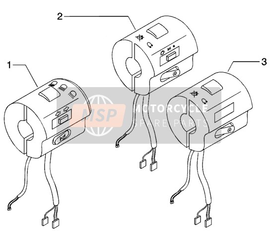 582988, Schalter Für Sattel M23-M27-M2, Piaggio, 3