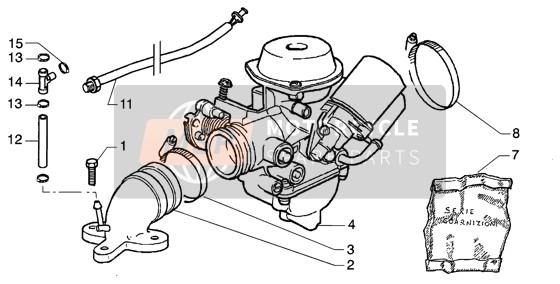 CM128204, Carburatore CVEK-304F, Piaggio, 2