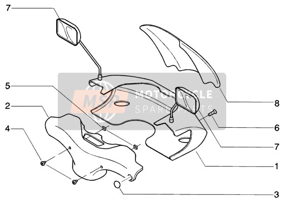 5839430043, Stuur Afdekking, Piaggio, 1