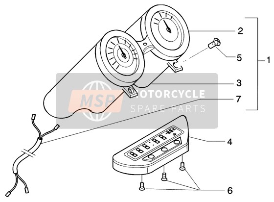 Piaggio Beverly 125 (2) 2005 Unità strumentale per un 2005 Piaggio Beverly 125 (2)