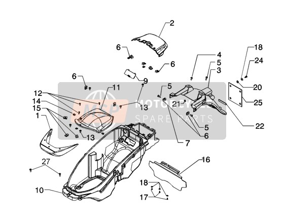 57638200E8, GARDE-BOUE Arriere Beverly, Piaggio, 0