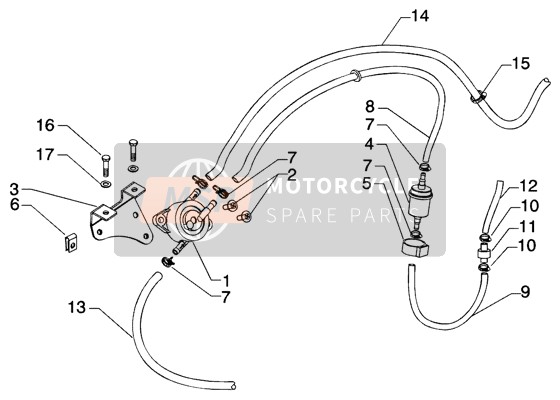 CM002907, Abrazadera Tubo Flexible, Piaggio, 1