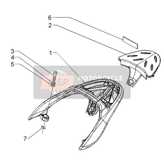 62071500E8, Achter Carrie Afdekking, Piaggio, 0