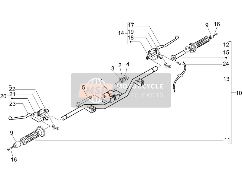 655554, Hex Houder Screw M10X65, Piaggio, 2