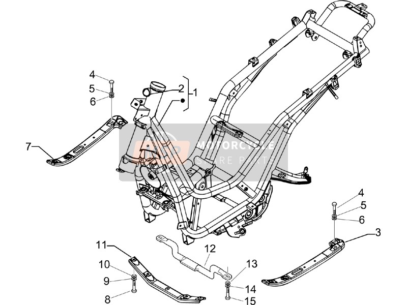 Piaggio Beverly 125 E3 2007 Frame/Kuipwerk voor een 2007 Piaggio Beverly 125 E3