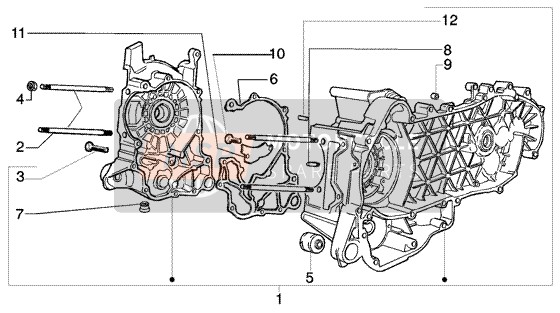 Piaggio Beverly 125 RST 2005 Crankcase for a 2005 Piaggio Beverly 125 RST