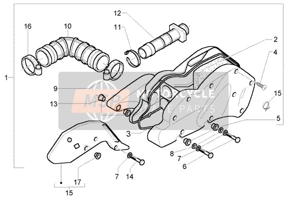Piaggio Beverly 125 RST 2004 Filtro dell'aria per un 2004 Piaggio Beverly 125 RST