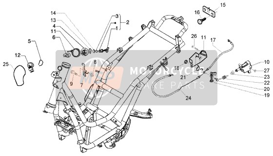 CM012808, Houder, Versnellingsbak, Piaggio, 2