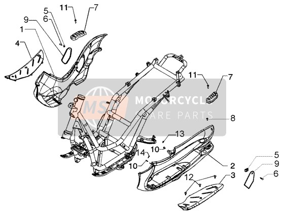 CM014401000C, Footrest, Piaggio, 3