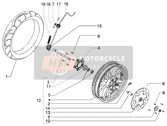 Piaggio Beverly 125 RST 2006 Ruota anteriore per un 2006 Piaggio Beverly 125 RST