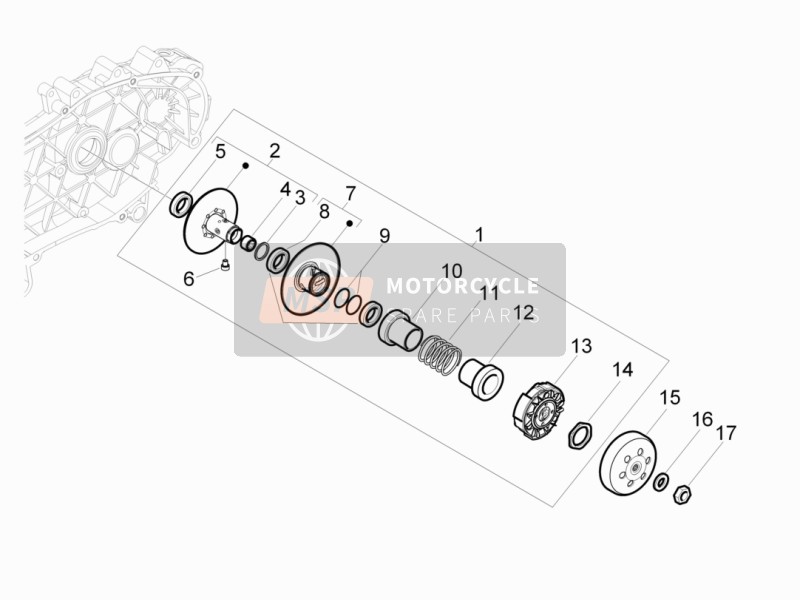 CM161202, Centrifugal Clutch Assembly, Piaggio, 2