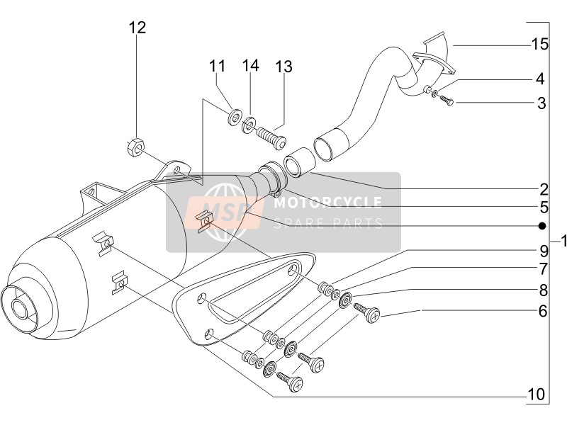 847308, Exhaust Pipe Protection, Piaggio, 2