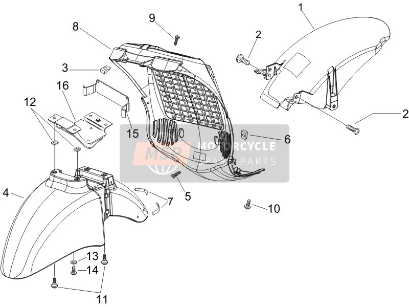 Piaggio Beverly 125 Sport E3 2007 Wheel Housing - Mudguard for a 2007 Piaggio Beverly 125 Sport E3