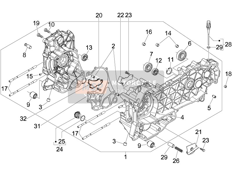 829375, Tige Filetée, Piaggio, 2