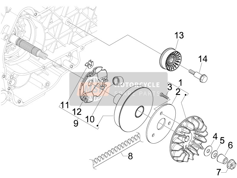 CM1038045, 6 Rollers Kit 7,4 G, Piaggio, 3