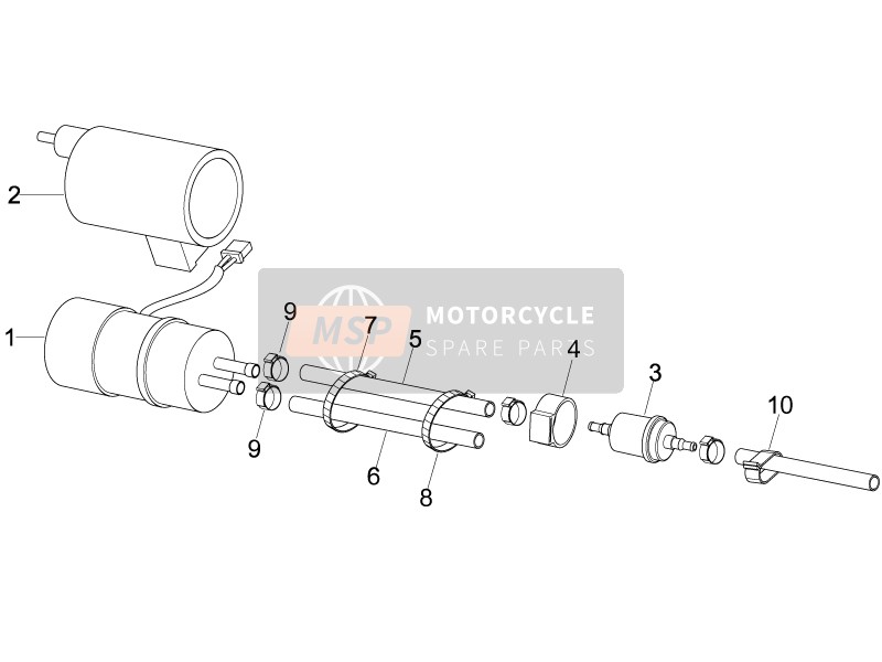 Piaggio Beverly 125 Tourer E3 2007 Système d'alimentation pour un 2007 Piaggio Beverly 125 Tourer E3