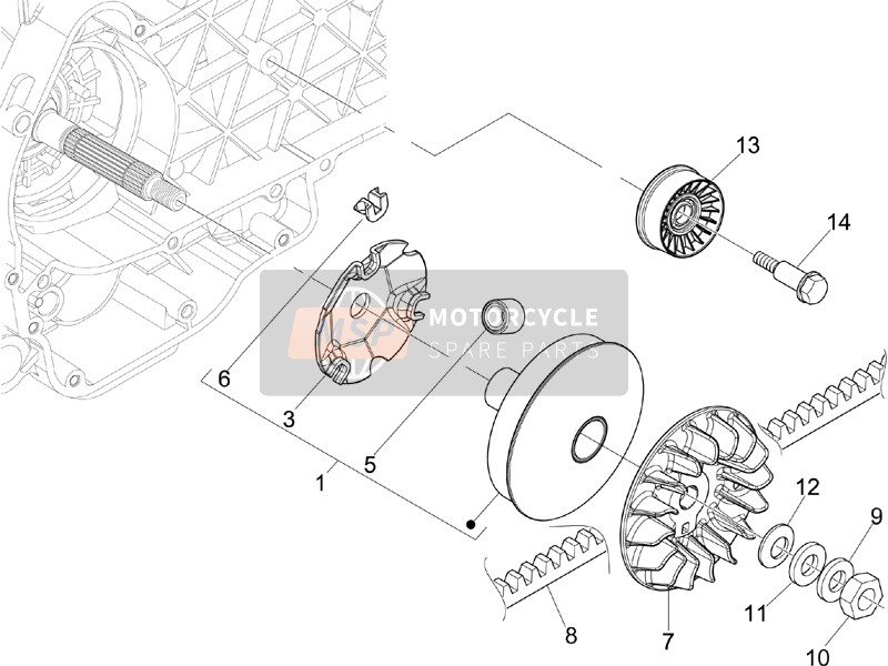 849480, Rollen Bev 250 (6X Bestellen), Piaggio, 2