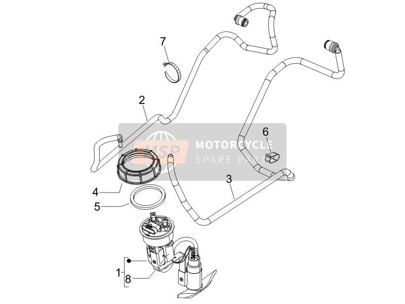 Piaggio Beverly 250 Cruiser E3 2009 Système d'alimentation pour un 2009 Piaggio Beverly 250 Cruiser E3