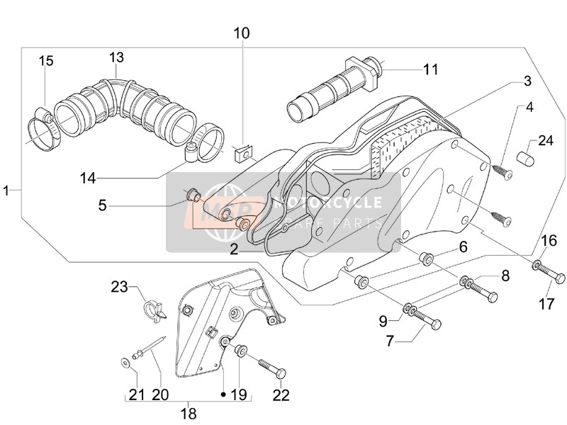 B014736, Manicotto Dep.-CORPO Farfallato, Piaggio, 0