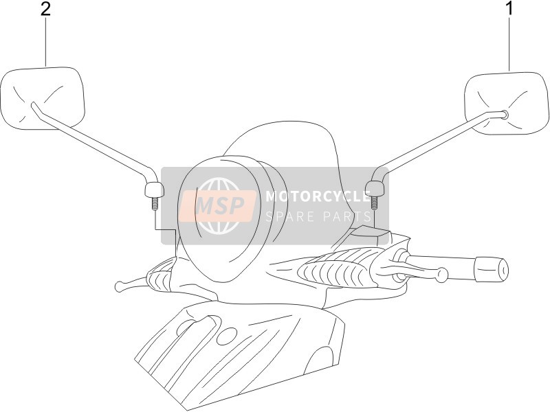 Piaggio Beverly 250 ie E3 2007 Driving Mirror/s for a 2007 Piaggio Beverly 250 ie E3