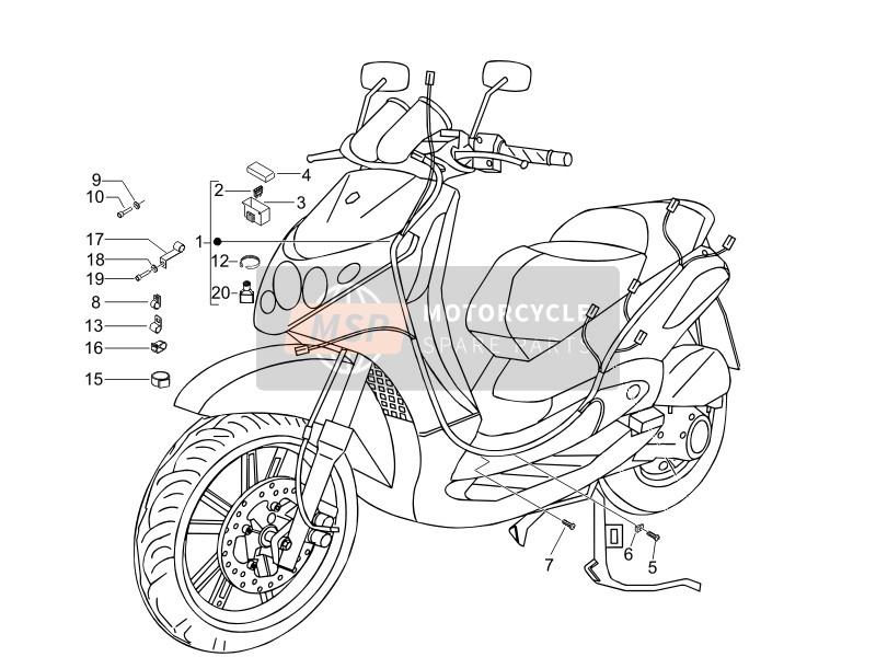 Piaggio Beverly 250 ie E3 2006 Faisceau de câbles principal pour un 2006 Piaggio Beverly 250 ie E3