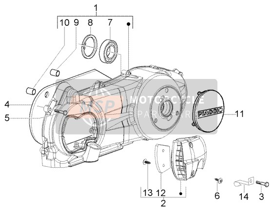 Piaggio Beverly 250 RST 2006 Kurbelgehäusekühlung für ein 2006 Piaggio Beverly 250 RST