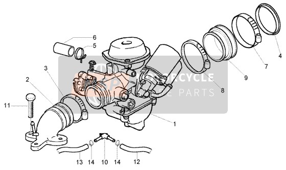 841231, Manicotto DEPURATORE-CARBURATORE, Piaggio, 1