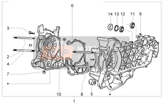 Piaggio Beverly 250 RST 2006 Crankcase for a 2006 Piaggio Beverly 250 RST