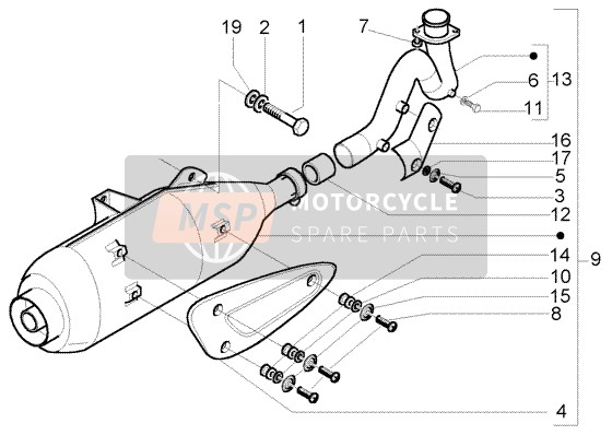 488045, Distanzstück, Piaggio, 4