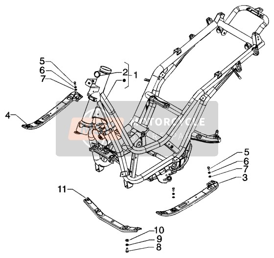 Piaggio Beverly 250 RST 2004 Châssis pour un 2004 Piaggio Beverly 250 RST