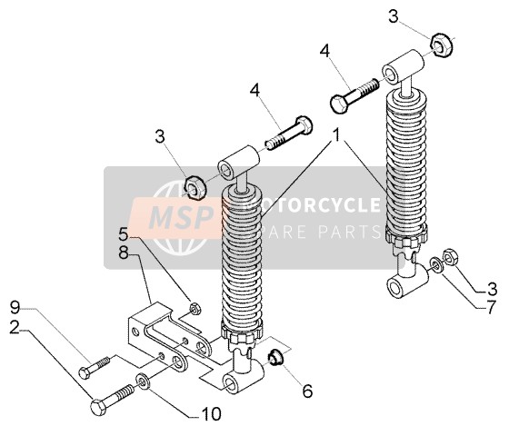 Piaggio Beverly 250 RST (2) 2005 Dampers for a 2005 Piaggio Beverly 250 RST (2)