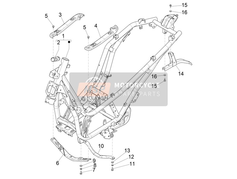 Piaggio Beverly 300 ie ABS E4 (EU) 2017 Telaio/Carrozzeria per un 2017 Piaggio Beverly 300 ie ABS E4 (EU)