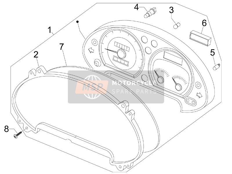 Piaggio Beverly 300 ie Tourer E3 2009 Metercombinatie - Dashboard voor een 2009 Piaggio Beverly 300 ie Tourer E3