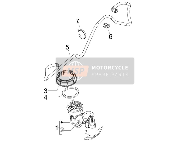 Piaggio Beverly 300 RST-S 4T 4V IE E3 2014 Leveringssysteem voor een 2014 Piaggio Beverly 300 RST-S 4T 4V IE E3