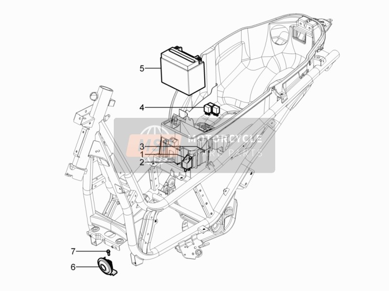 Piaggio Beverly 300 RST-S 4T 4V IE E3 2015 Afstandsbedieningsschakelaars - Accu - Claxon voor een 2015 Piaggio Beverly 300 RST-S 4T 4V IE E3