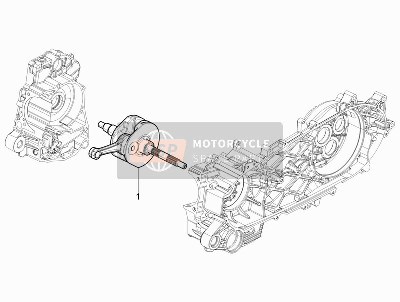 1A015245R0A5, Crankshaft Assembly Cat.1, Piaggio, 0