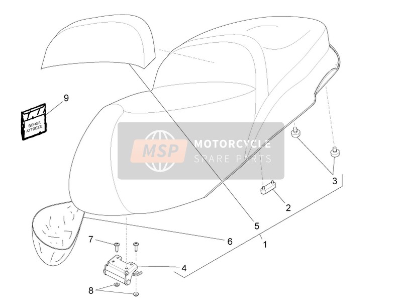 67323200C3, Selle Noire, Piaggio, 0